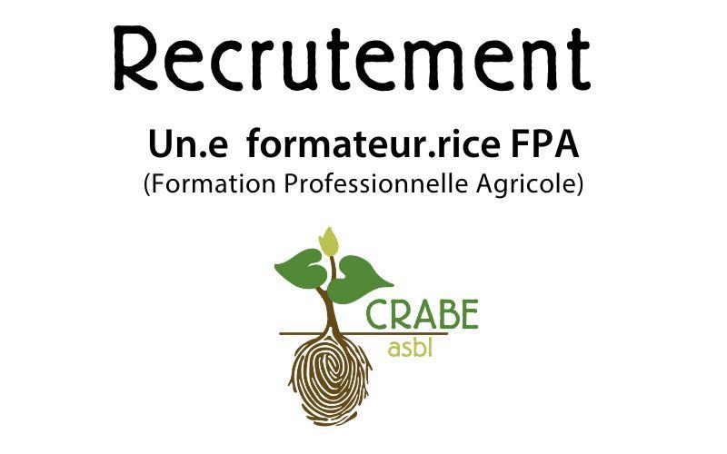 OFFRE CLÔTURÉE ! Nous recrutons un.e formateur.trice FPA (Formation Professionnelle Agricole)