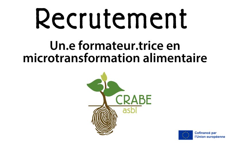 OFFRE CLÔTURÉE !! Nous recrutons un.e formateur.trice en microtransformation alimentaire